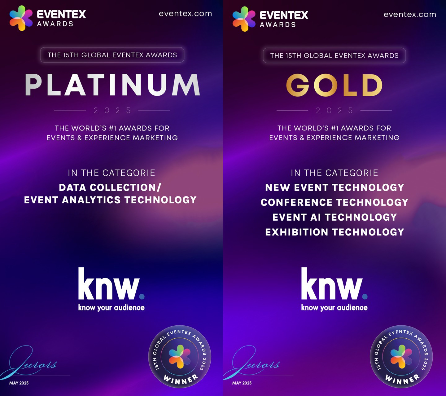 knw. gewinnt mehrfach bei den Eventex Awards 2025